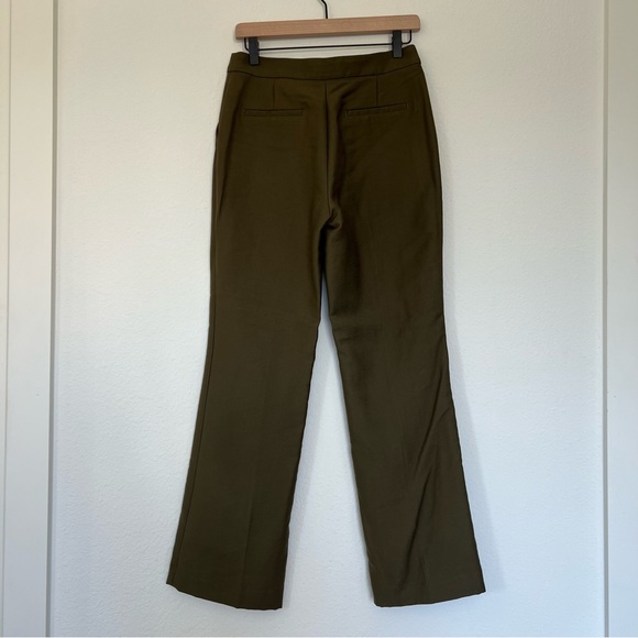 NWOT H&M Slim Fit Straight Leg Ankle Trousers Pants in Olive Green - Picture 3 of 7